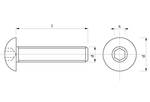 Šroub s půlkulatou hlavou na imbus Ø 6 x 16 mm