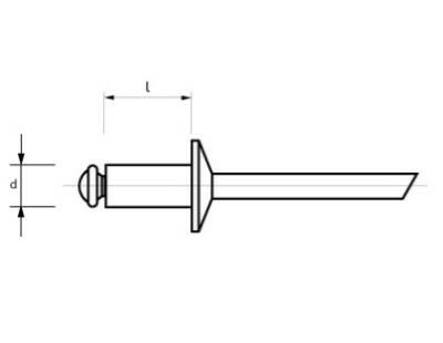 Nýt DIN 7337 st/st – 4 × 14 mm nerez A2