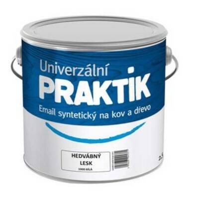 Barva Praktik syntetický univerzální email na kov a dřevo bílá – 0,6 l
