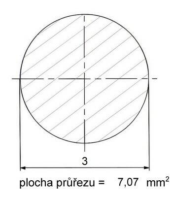 Kruhová ocel nerezová tažená 3 mm