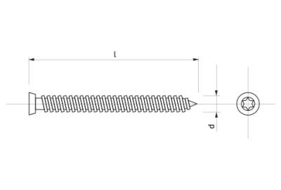 Šroub turbo VF se zápustnou hlavou – 7,5 × 152 mm