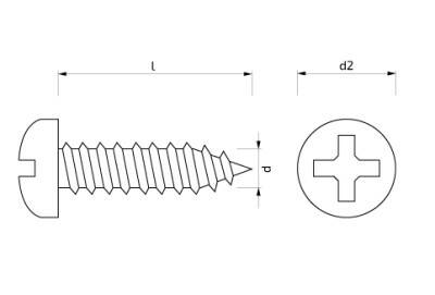 Šroub do plechu s půlkulatou hlavou 6,3 x 45 mm Zn