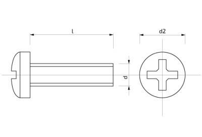 Šroub s půlkulatou hlavou s křížovou drážkou 6 x 10 mm Zn 4.8