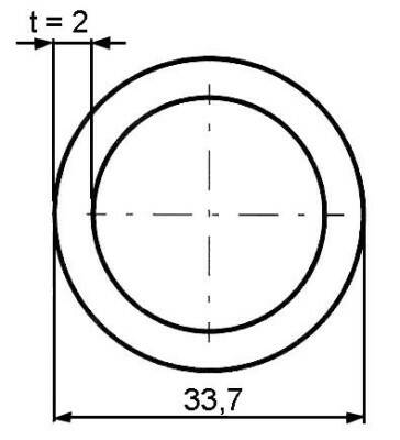 Trubka nerezová svařovaná 33,7 x 2 mm BRUS 240 AISI 304