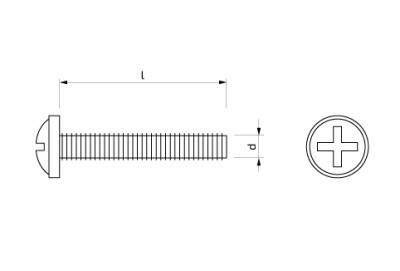 Šroub okrasný s půlkulatou hlavou s křížovou drážkou 4 x 30 mm Zn 4.8