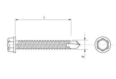 Šroub do plechu samovrtný se šestihrannou hlavou – 6,3 × 22 mm ZB