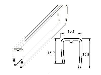 Profil U PC čirý – 10 mm / 2,1 m