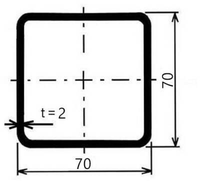 Jekl čtvercový 70 x 70 x 2 mm