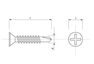 Šroub do plechu samovrtný se zápustnou hlavou – 4,8 × 38 mm A2