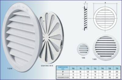 Mřížka ventilační kulatá T12 bílá